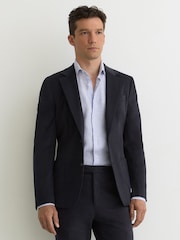 Azul marino - Reiss Regent Brushed Twill Single-Breasted Blazer Tailored-Fit - Imagen 5 de 9