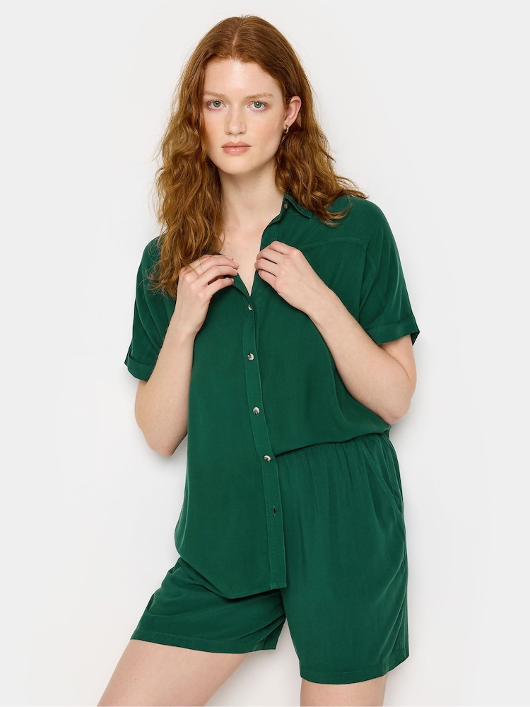 Темно-зеленые шорты с эффектом кислотной стирки Long Tall Sally LTS Tall - Image 1 of 5