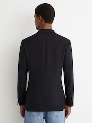 Reiss Navy Captain Db Hopsack Double-Breasted Blazer Classic-Fit with Wool - Image 5 of 8