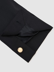 Reiss Navy Captain Db Hopsack Double-Breasted Blazer Classic-Fit with Wool - Image 8 of 8