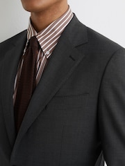 Reiss Grey Promise Wool-Blend Single-Breasted Suit Classic-Fit Blazer - Image 4 of 8