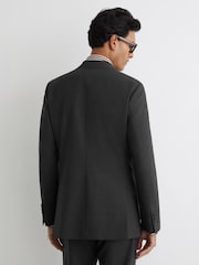 Reiss Grey Promise Wool-Blend Single-Breasted Suit Classic-Fit Blazer - Image 5 of 8