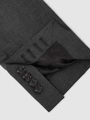 Reiss Grey Promise Wool-Blend Single-Breasted Suit Classic-Fit Blazer - Image 7 of 8