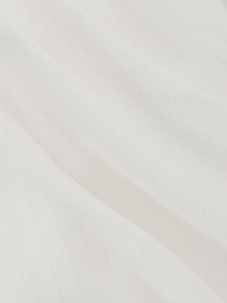 Blanc - Blazer Reiss Atlantic coupe ajustée à simple boutonnage en sergé de lin - Image 8 de 8