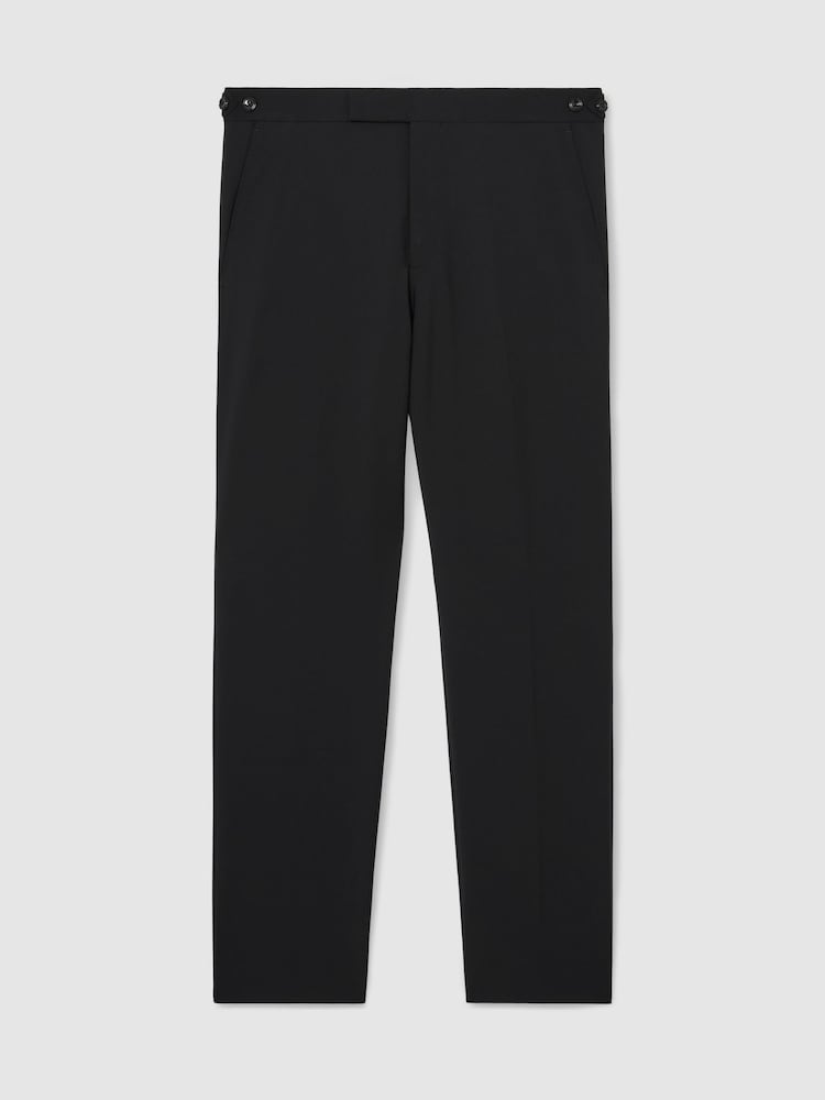 Reiss Black Promise Wool-Blend Classic-Fit Suit Trousers - Image 2 of 6