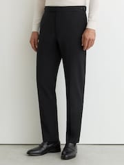 Reiss Black Promise Wool-Blend Classic-Fit Suit Trousers - Image 3 of 6