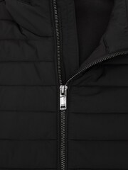 Reiss Black Asher Hybrid Interlock-Jersey Quilted Jacket - Image 6 of 6