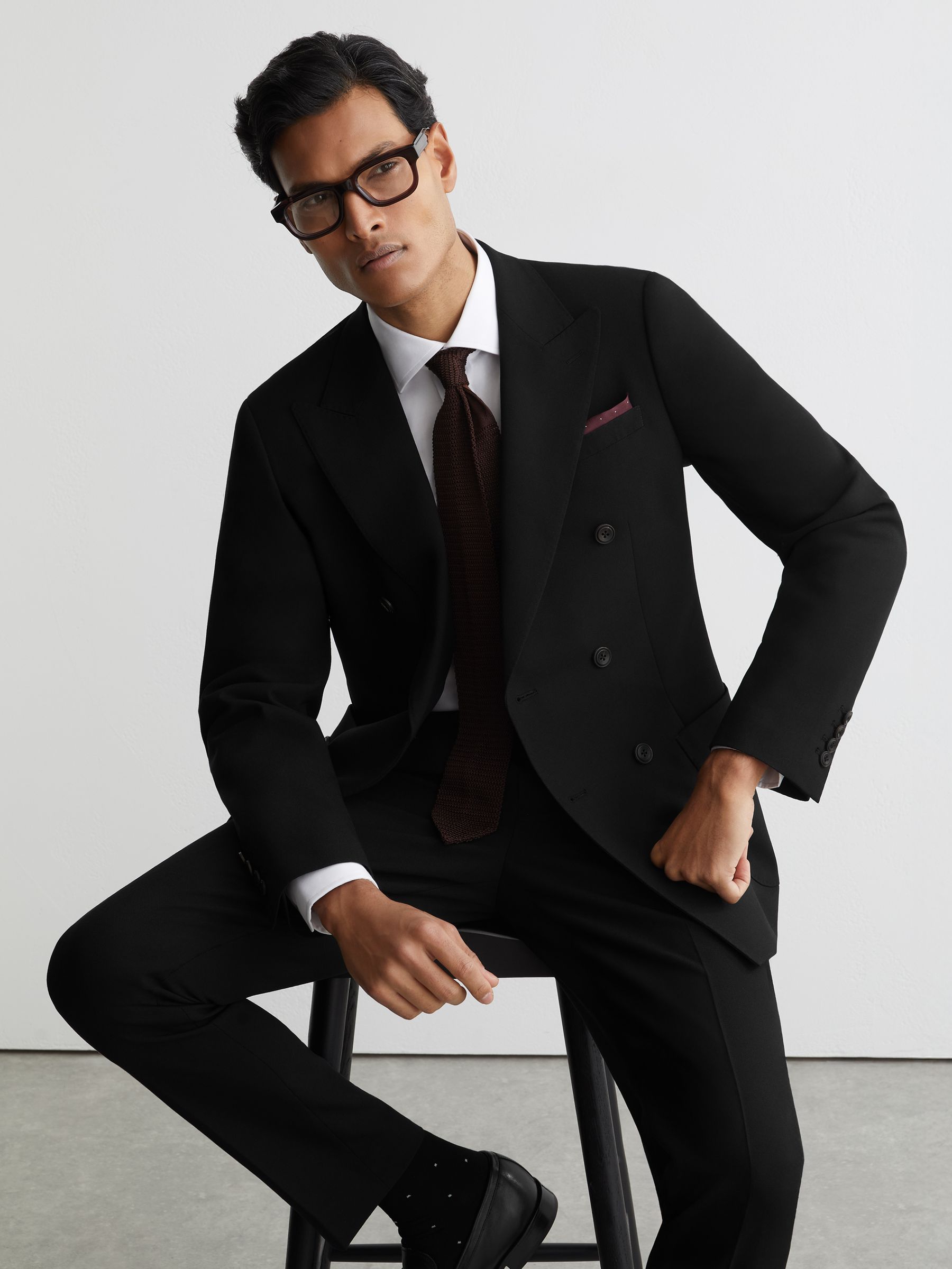 スーツ 5351 LUXURY CHECK TAILORED SETUP 46 Buy Reiss Black Belmont Tailored Fit Double-Breasted Textured Suit