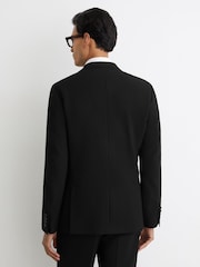 Reiss Black Belmont Double-Breasted Suit Jacket Tailored-Fit with Wool - Image 7 of 9