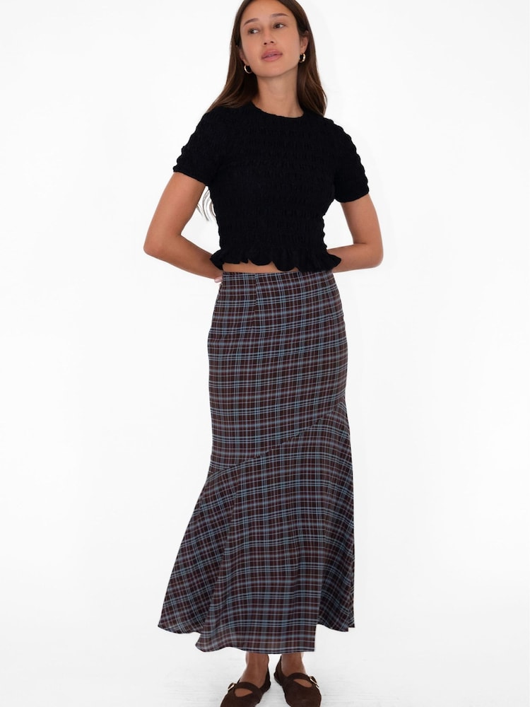 Amy Lynn Brown Asymmetric Maxi Skirt - Image 1 of 5 Amy Lynn Brown Asymmetric Maxi Skirt - Image 1 of 5