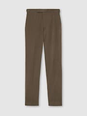 Marrón topo - Reiss Regent Brushed Twill Tailored-Fit Trousers - Imagen 2 de 6