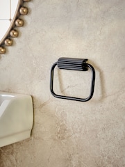 Black Rib Towel Rail Ring - Image 2 of 4