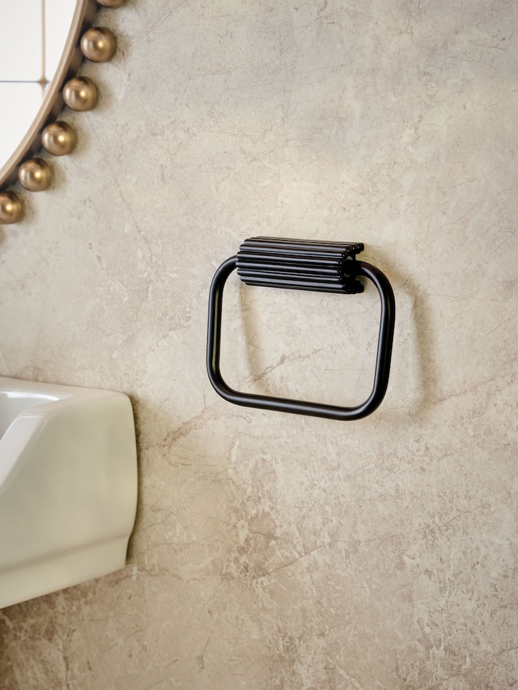 Black Rib Towel Rail Ring - Image 2 of 4
