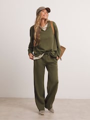 Anthology By JD Williams Green Premium V Neck Seam Sweatshirt - Image 1 of 4