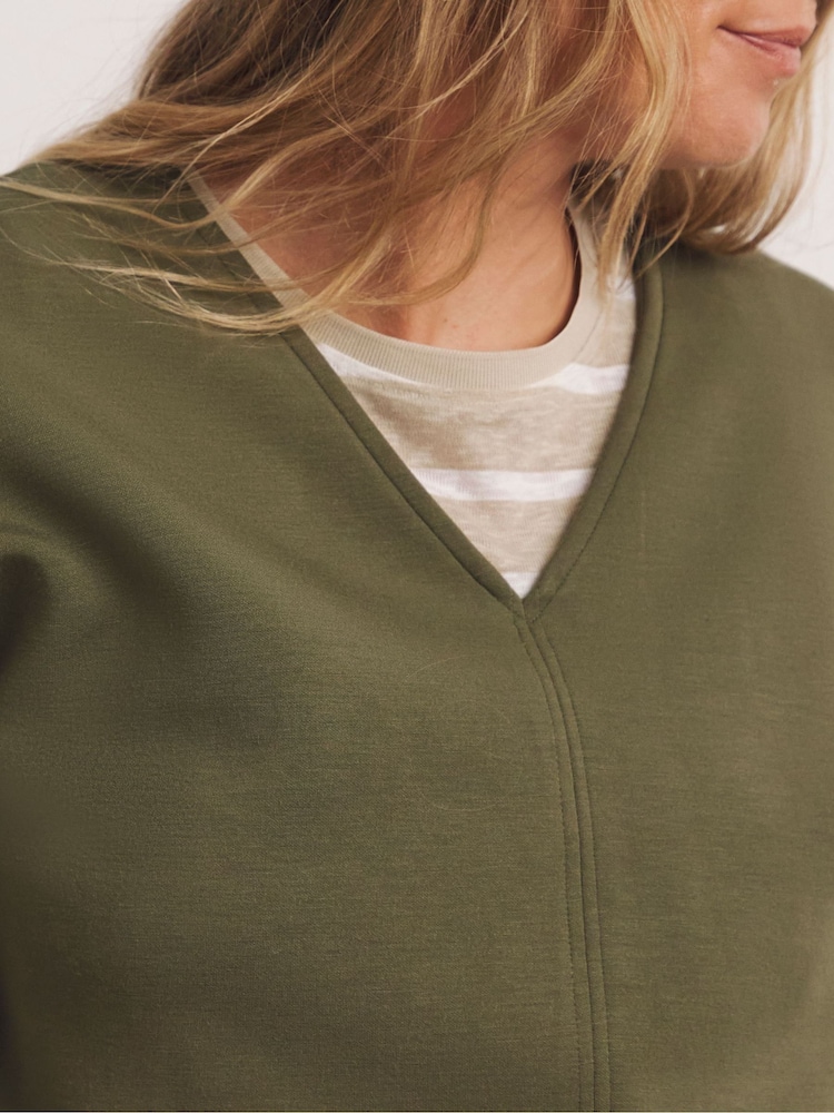 Anthology By JD Williams Green Premium V Neck Seam Sweatshirt - Image 4 of 4 Anthology By JD Williams Green Premium V Neck Seam Sweatshirt - Image 4 of 4