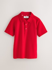 Clarks Red Short Sleeve School Polo Shirts 3 Pack - Image 2 of 7