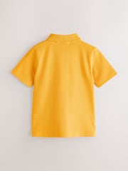 Clarks Yellow Short Sleeve School Polo Shirts 3 Pack - Image 3 of 5