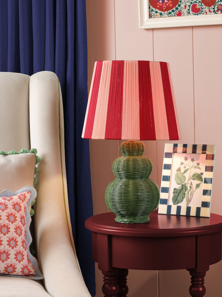 Joules Pink Green Whitby Table Lamp - Image 1 of 6 Joules Pink Green Whitby Table Lamp - Image 1 of 6