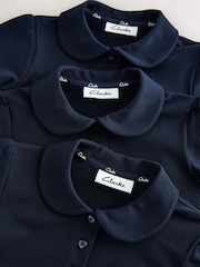 Clarks Navy Short Sleeve School Polo Shirts 3 Pack - Image 4 of 7