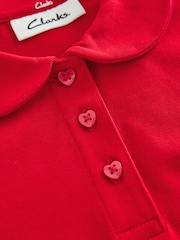 Clarks Red Short Sleeve School Polo Shirts 3 Pack - Image 5 of 7