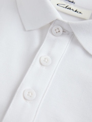 Clarks White Short Sleeve School Polo Shirts 3 Pack - Image 5 of 7