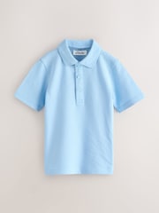 Clarks Blue Short Sleeve School Polo Shirts 3 Pack - Image 2 of 9