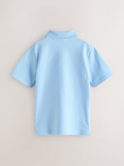 Clarks Blue Short Sleeve School Polo Shirts 3 Pack - Image 3 of 9