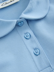 Clarks Blue Short Sleeve School Polo Shirts 3 Pack - Image 5 of 7