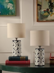Joules Set of 2 Blue Highclere Table Lamp - Image 2 of 6
