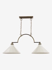 Joules Off White Lynton 2 Light Pendant Ceiling Light - Image 4 of 6