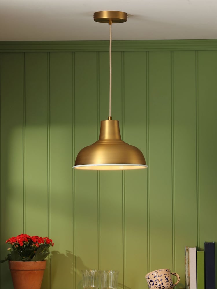 Joules Brass Hatfield Industrial Pendant Ceiling Light - Image 1 of 6