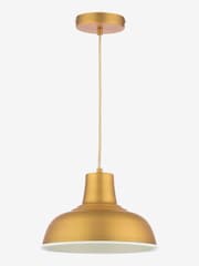 Joules Brass Hatfield Industrial Pendant Ceiling Light - Image 4 of 6