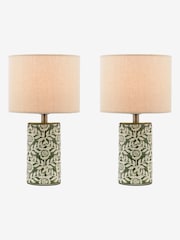 Joules Set of 2 Green Highclere Table Lamp - Image 3 of 6