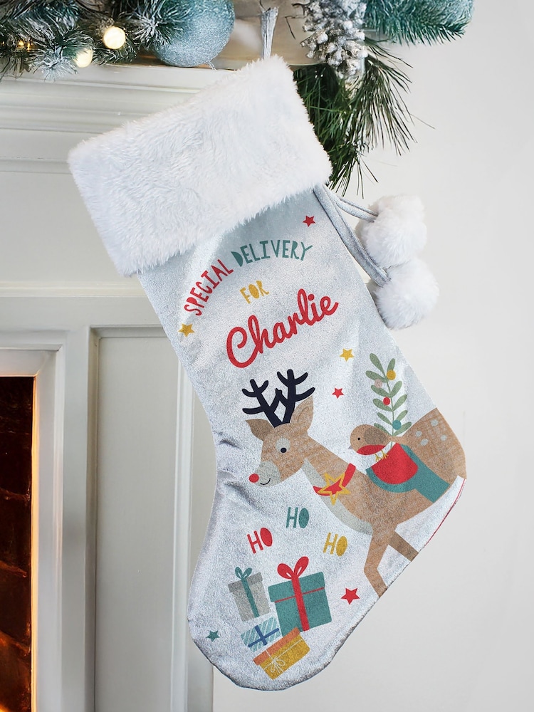 PMC Personalised Reindeer Christmas Stocking - Image 3 of 3 PMC Personalised Reindeer Christmas Stocking - Image 3 of 3