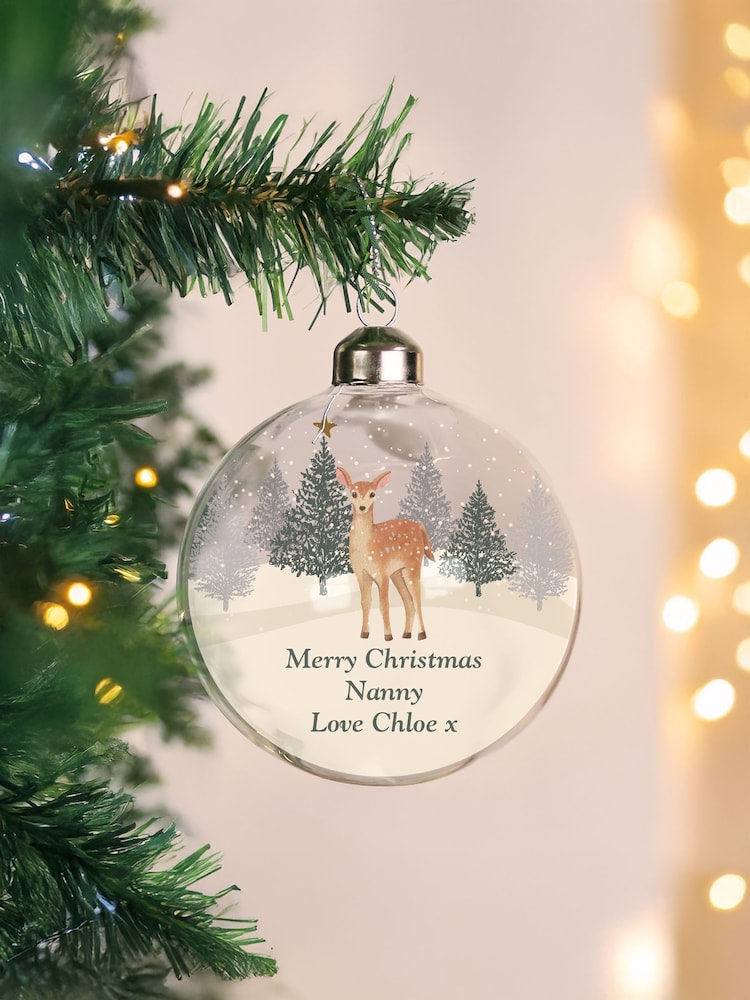 PMC Personalised Christmas Deer Christmas Bauble - Image 1 of 3 PMC Personalised Christmas Deer Christmas Bauble - Image 1 of 3