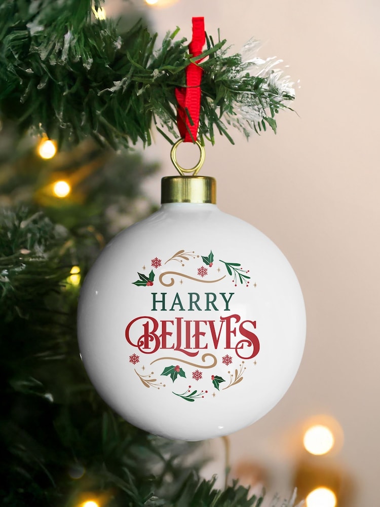PMC Personalised Believe in Christmas Bauble - Image 1 of 2 PMC Personalised Believe in Christmas Bauble - Image 1 of 2