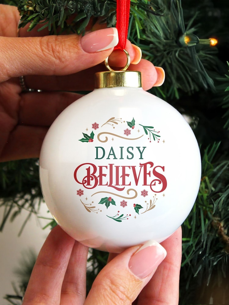 PMC Personalised Believe in Christmas Bauble - Image 2 of 2 PMC Personalised Believe in Christmas Bauble - Image 2 of 2