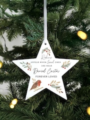 PMC Personalised Robin Memorial Star Ornament - Image 2 of 3