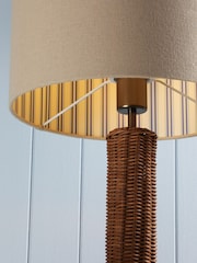 Joules Brown Portree Rattan Table Lamp - Image 3 of 6