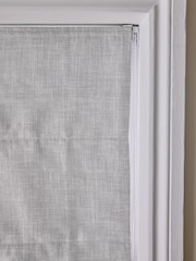 Grey Textured Tassel Edge Ready Made Blackout Roman Blinds - Image 6 of 7