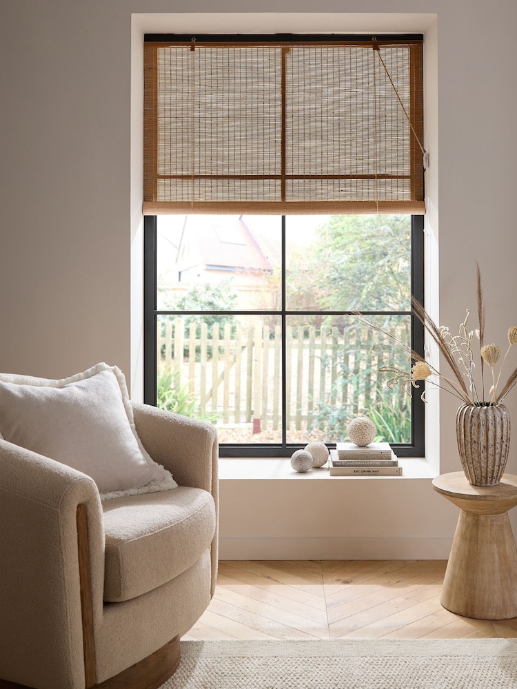 Natural Ready Made Bamboo Roller Blinds - Image 2 of 7 Natural Ready Made Bamboo Roller Blinds - Image 2 of 7