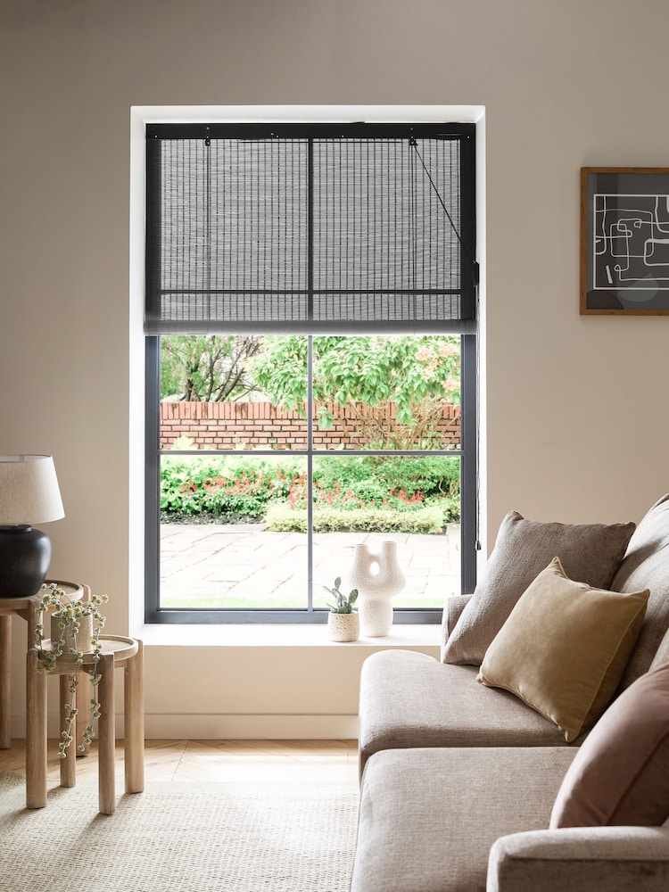 Grey Ready Made Bamboo Roller Blinds - Image 2 of 7 Grey Ready Made Bamboo Roller Blinds - Image 2 of 7