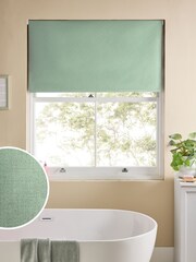 Green Sage Ready Made Printed Texture Moisture Resistant Roller Blinds - Image 1 of 7