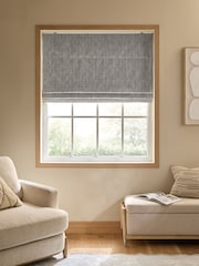 Grey Ready Made Blackout/Thermal Cosy Herringbone Roman Blinds - Image 1 of 7