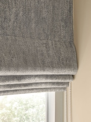 Grey Ready Made Blackout/Thermal Cosy Herringbone Roman Blinds - Image 6 of 7
