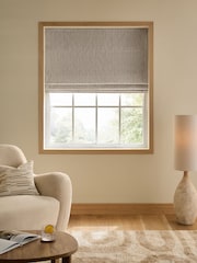 Natural Ready Made Blackout/Thermal Cosy Herringbone Roman Blinds - Image 1 of 7