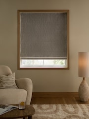 Natural Ready Made Blackout/Thermal Cosy Herringbone Roman Blinds - Image 3 of 7