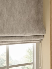 Natural Ready Made Blackout/Thermal Cosy Herringbone Roman Blinds - Image 4 of 7