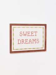 Oliver Bonas Natural Sweet Dreams Embroidered Wall Art - Image 2 of 4