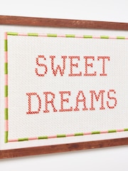 Oliver Bonas Natural Sweet Dreams Embroidered Wall Art - Image 3 of 4